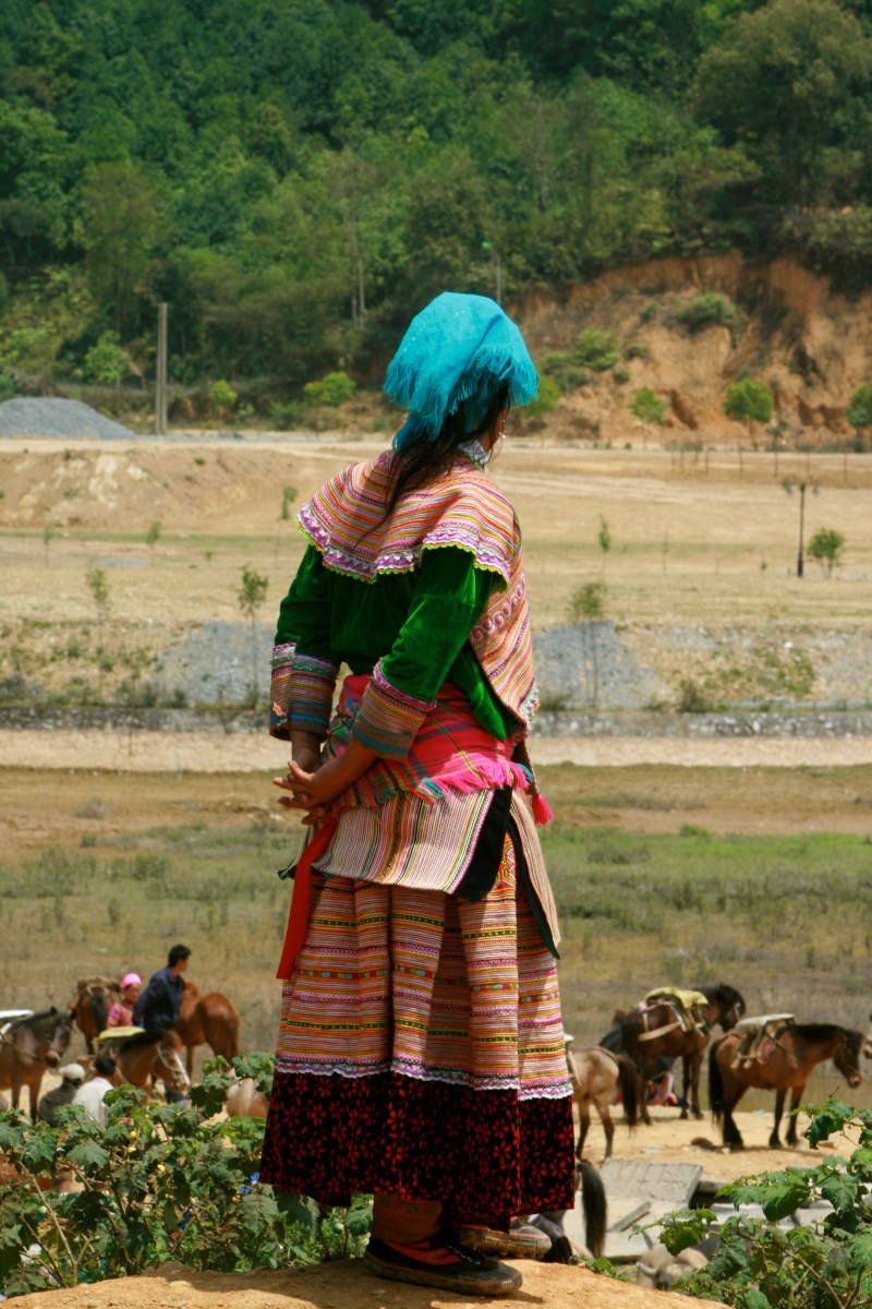 Full length Flower Hmong ethnic dress